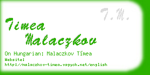 timea malaczkov business card