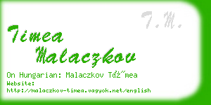 timea malaczkov business card